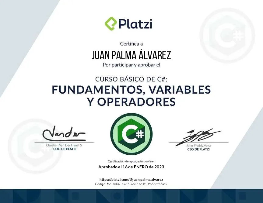 Curso Básico de C#, Fundamentos Variables y Operadores