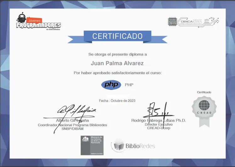 Curso PHP nivel 1 - Jóvenes Programadores